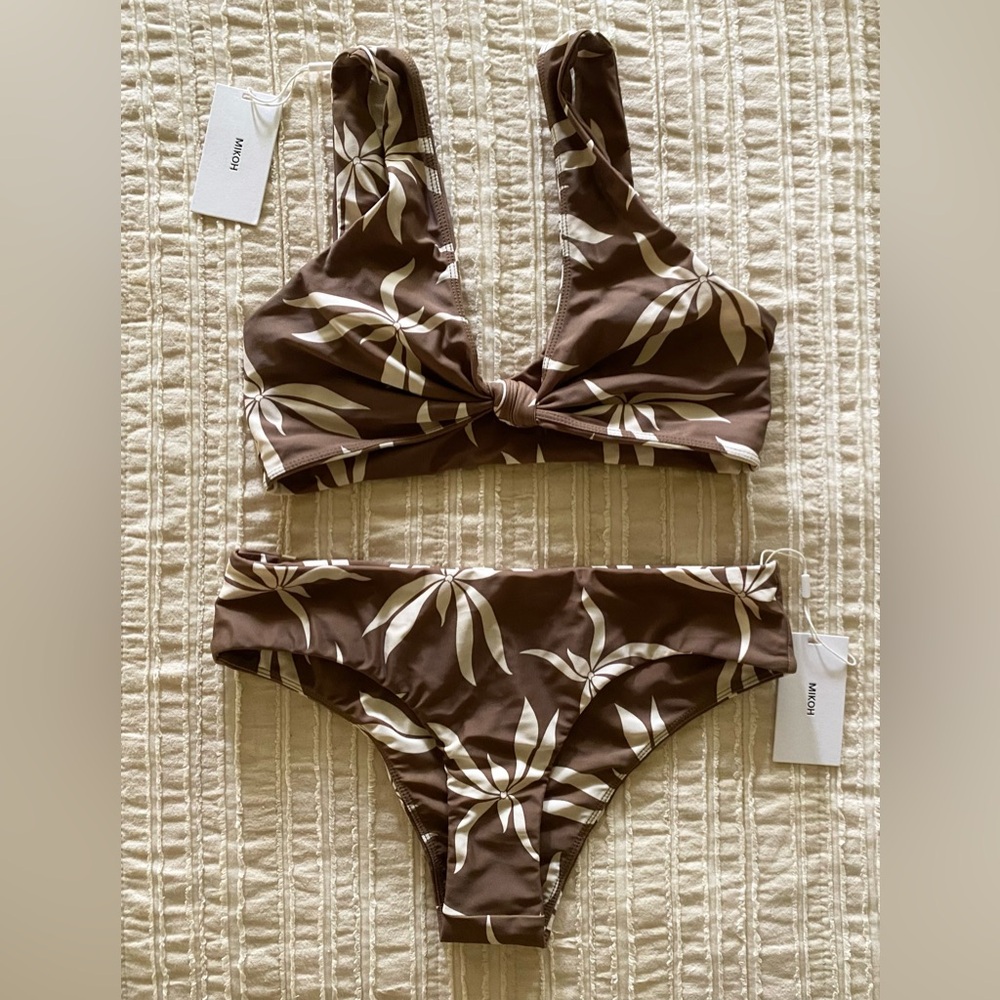 MIKOH bikini loma top bondi bottoms spider orchid XL BNWT